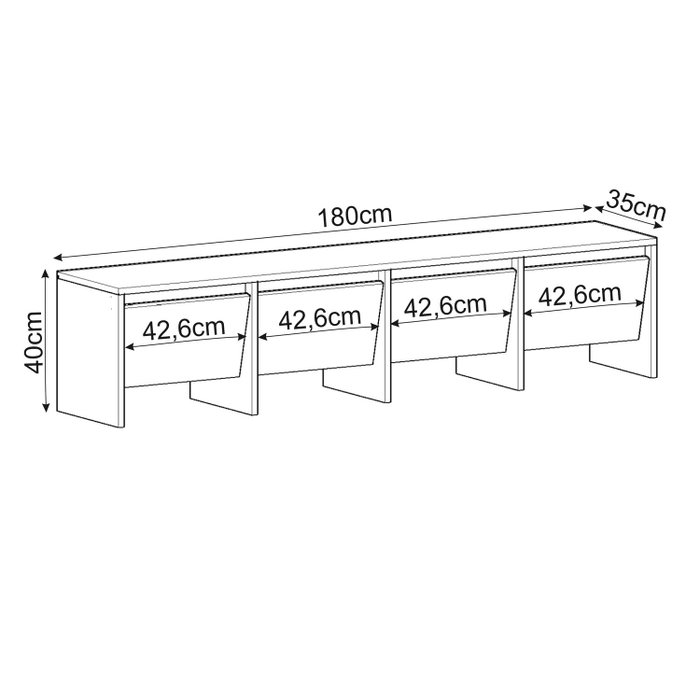 Hanah Home Mueble TV Laris 180 Travertino 180 cm